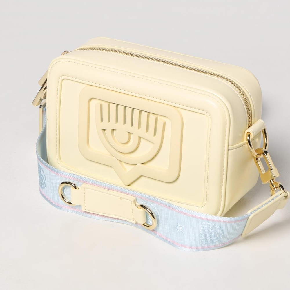 CHIARA FERRAGNI Eyelike Yellow Eco Leather Crossbody Bag - Evil Eye Bag Rare